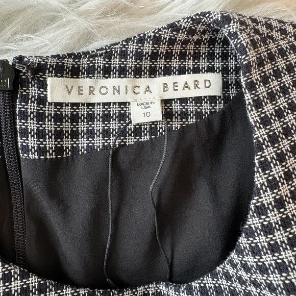 Veronica Beard Teddi‎ Sheath Dress Black & White Check Short Sleeve Size 10 NWOT - Picture 7 of 15